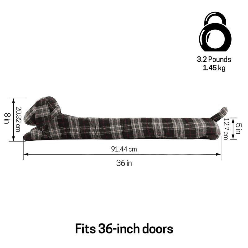 SWISSELITE 36 Inch Under Door Stopper, Decorative Door Noise Blocker, Weighted 3.2 Pounds Animal Air Draft Stopper Soundproof Energy Saver for Door & Window - Image 2